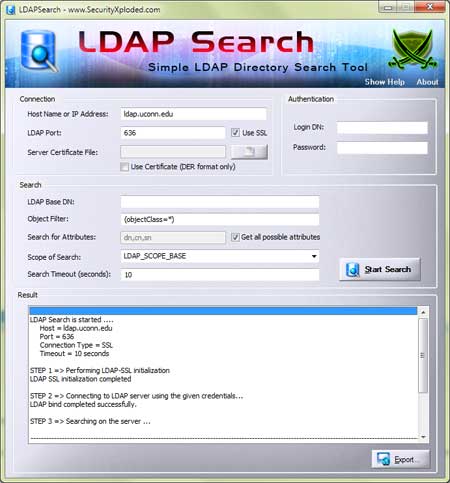 LDAP Search GUI Application