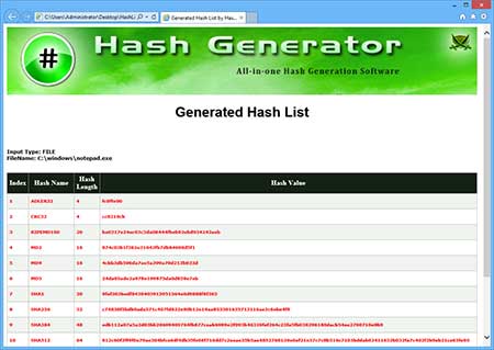 hash generator