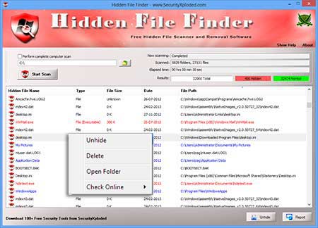 HiddenFileFinder Scanning for Hidden Streams