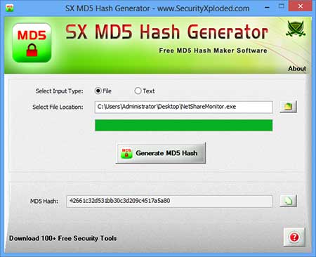 SXMD5HashGenerator Screenshot