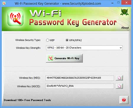 WiFiPasswordKeyGenerator Screenshot